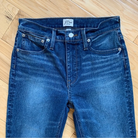 J. Crew Billie Jeans Demi Boot Crop Raw Hem High Rise Stretch Denim Straight 27 - Picture 4 of 11